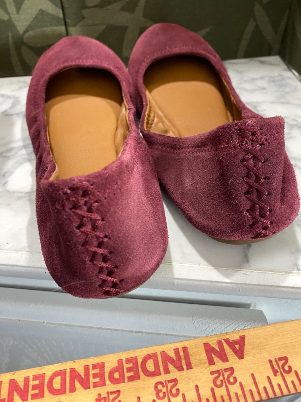 Lk New Lucky Brand ERIN Ballet Flats -Burgundy Suede~9 1/2 - Picture 7 of 9